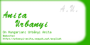 anita urbanyi business card