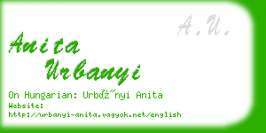 anita urbanyi business card